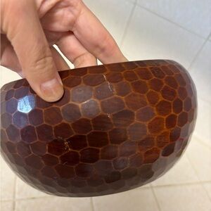 Brown Honeycomb Patterned Bowl